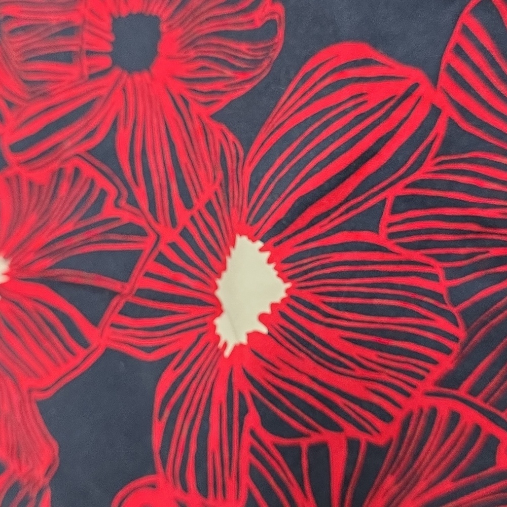 Charter Club Floral Skirt Navy Red Pencil Skirt Lined Classic Spring SummerStyle - Picture 8 of 13